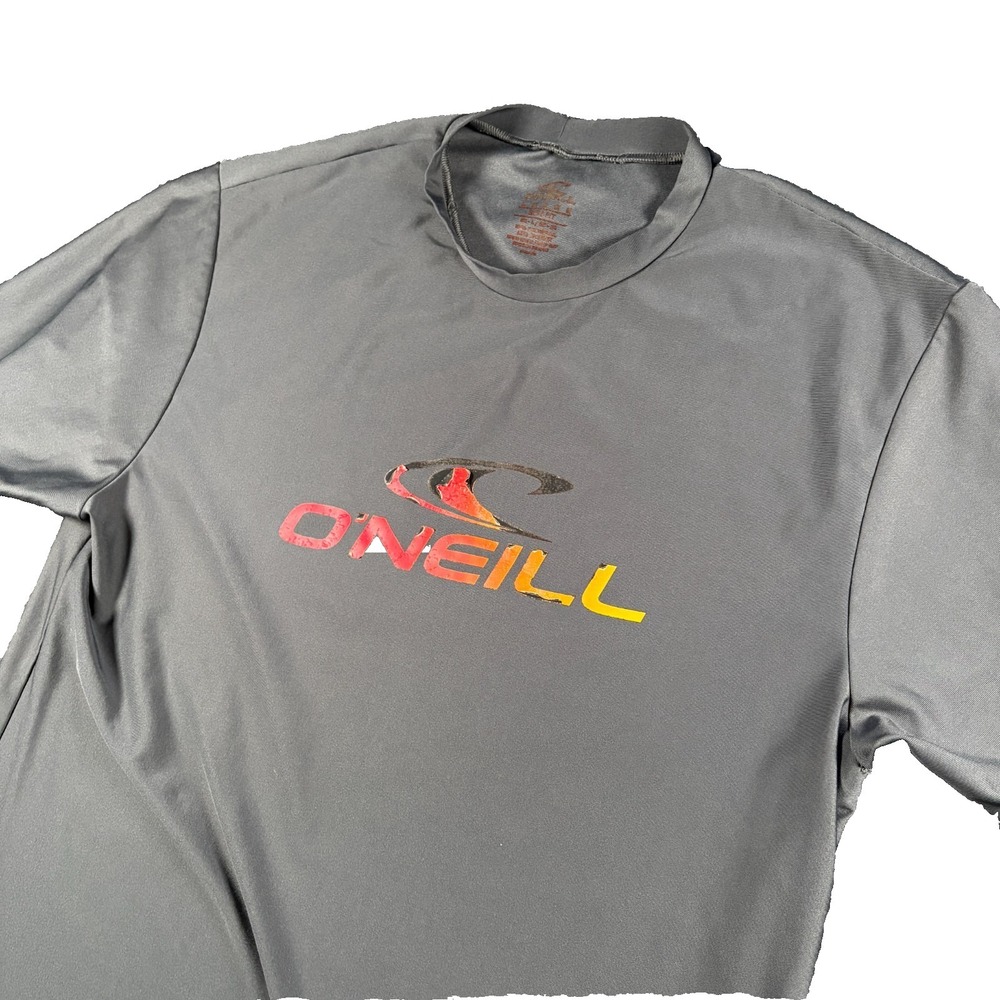 O'neill Sun Shirt Men Large Gray Stretch Slim Fit Basic Skins Upf 50+ Beach Wear